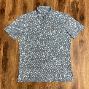 Johnnie O Performance Polo Shirt Mens Large Blue Kiawah Island Ocean Course